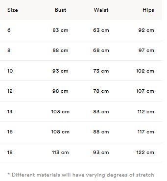 Size Guide Chart