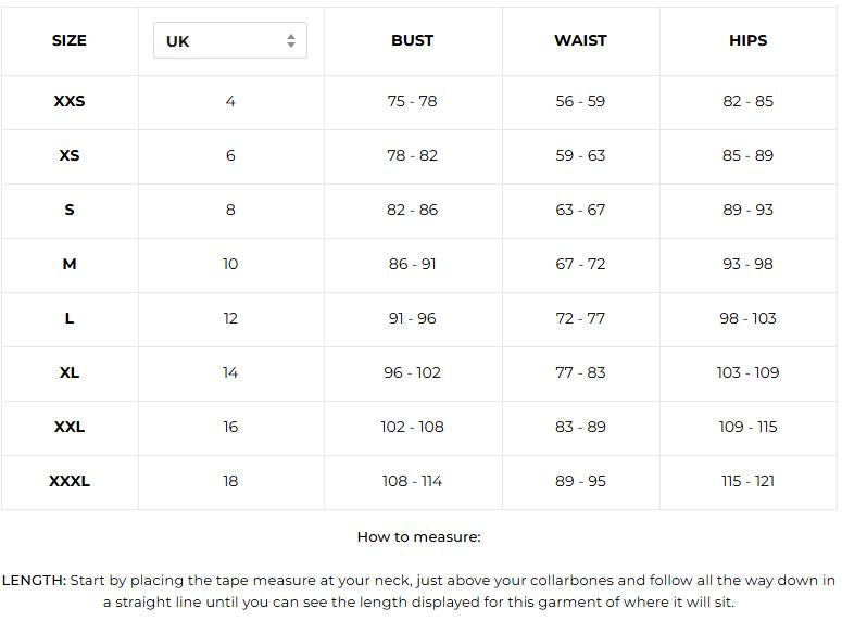 Size Guide Measurements